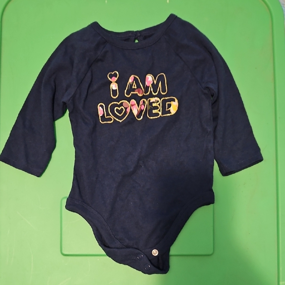 Garanimals Navy Long Sleeve 'I Am Loved' Onesie